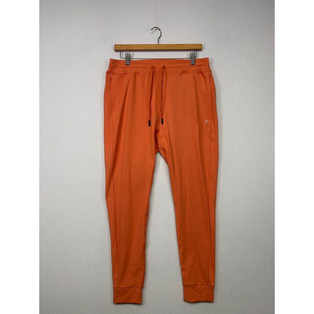 Athletic Zyia Active Mens XL Orange Drawstring Performance Zip Pocket Joggers